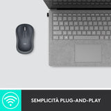 Logitech M185 Mouse Wireless, 2,4 GHz con Mini Ricevitore USB, Durata Batteria di 12 Mesi, Tracciamento Ottico 1000 DPI, Ambidestro, Compatibile con PC, Mac, Laptop