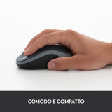 Logitech M185 Mouse Wireless, 2,4 GHz con Mini Ricevitore USB, Durata Batteria di 12 Mesi, Tracciamento Ottico 1000 DPI, Ambidestro, Compatibile con PC, Mac, Laptop