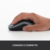 Logitech M185 Mouse Wireless, 2,4 GHz con Mini Ricevitore USB, Durata Batteria di 12 Mesi, Tracciamento Ottico 1000 DPI, Ambidestro, Compatibile con PC, Mac, Laptop