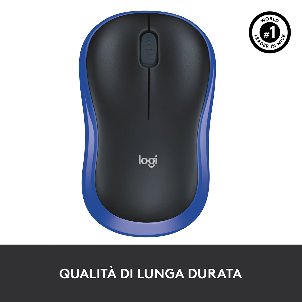 Logitech M185 Mouse Wireless, 2,4 GHz con Mini Ricevitore USB, Durata Batteria di 12 Mesi, Tracciamento Ottico 1000 DPI, Ambidestro, Compatibile con PC, Mac, Laptop