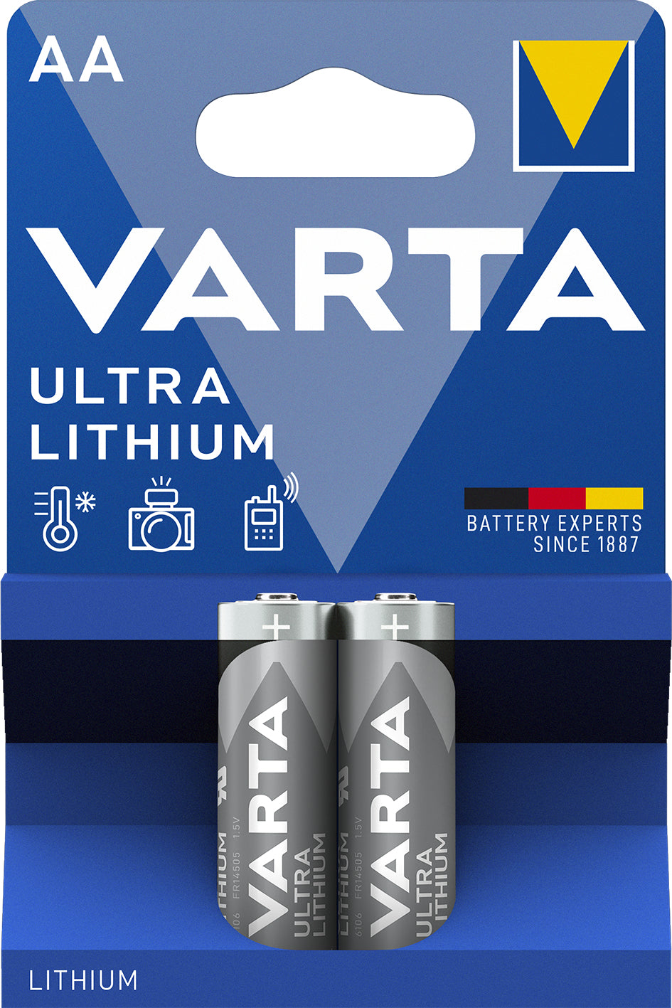 Varta Ultra Lithium, Batteria al litio, AA, Mignon, FR14505, Blister da 2