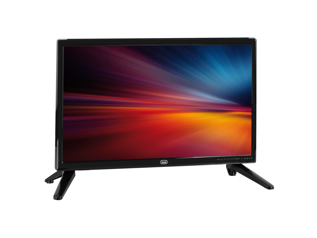 Trevi TV LED 19" HD con ricevitore digitale terrestre DVBT-T2/ DVBS-S2 con codec H.265 10 Bit e alimentatore 12V 3A