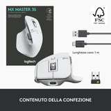 Logitech MX Master 3S mouse Ufficio Mano destra RF senza fili + Bluetooth Laser 8000 DPI