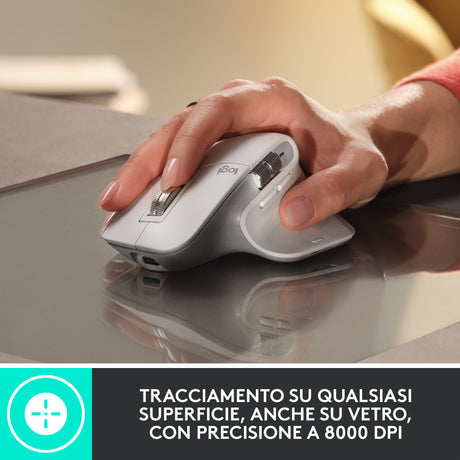 Logitech MX Master 3S mouse Ufficio Mano destra RF senza fili + Bluetooth Laser 8000 DPI