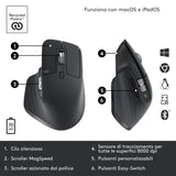 Logitech MX Master 3S mouse Ufficio Mano destra RF senza fili + Bluetooth Laser 8000 DPI