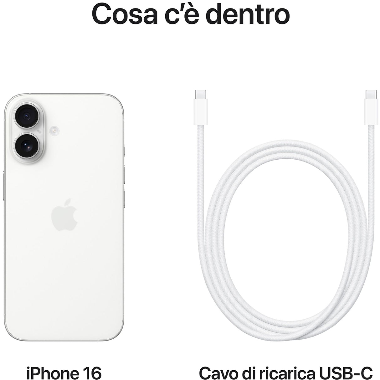 Apple iPhone 16 128GB, 6.1", Bianco, 5G, Wi-Fi 7, Controllo fotocamera, chip A18, tanta autonomia in più