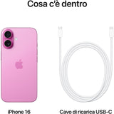 Apple iPhone 16 128GB, 6.1", Rosa, 5G, Wi-Fi 7, Controllo fotocamera, chip A18, tanta autonomia in più