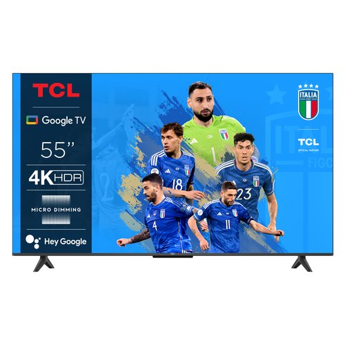 TCL P61 Smart TV Ultra HD 4K 55" 55P61B, Dolby Audio, Controlli vocali, Google TV