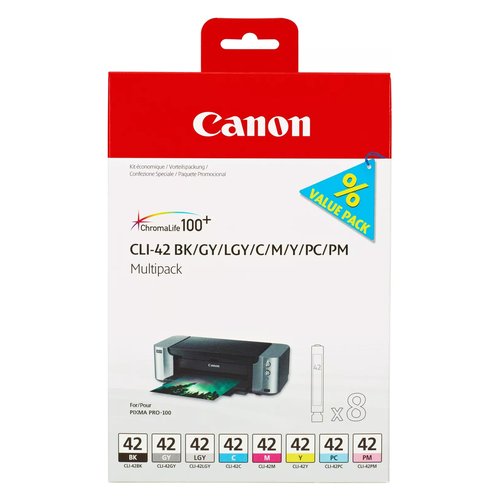Canon 8 Cartucce d'inchiostro Multipack CLI-42 BK/GY/LGY/C/M/Y/PC/PM