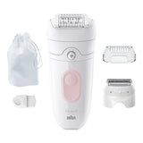 Braun Silk-épil 5 5-030, Epilatore Elettrico Donna, Per Una Epilazione Semplice, Bianco/Rosa