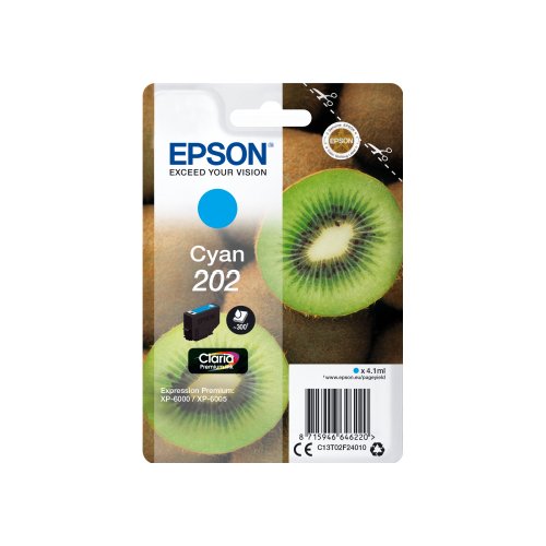 Epson Kiwi Singlepack Cyan 202 Claria Premium Ink