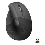 Logitech Lift Mouse Ergonomico Verticale, Senza Fili, Ricevitore Bluetooth o Logi Bolt USB, Clic Silenziosi, 4 Tasti, Compatibile con Windows / macOS / iPadOS, Laptop, PC. Grafite