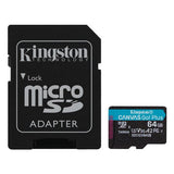 Kingston Technology Scheda microSDXC Canvas Go Plus 170R A2 U3 V30 da 64GB + adattatore