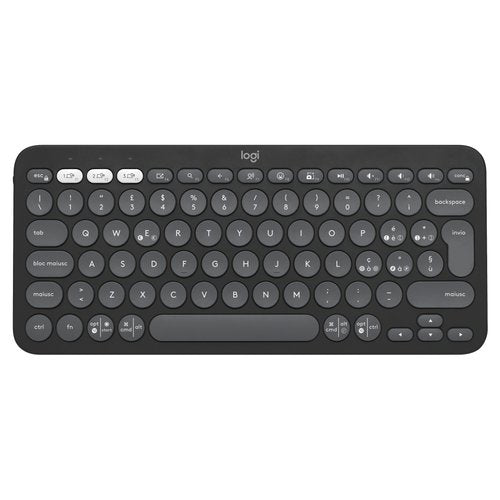 Logitech Pebble Keys 2 K380s tastiera Universale RF senza fili + Bluetooth QWERTY Italiano Grafite