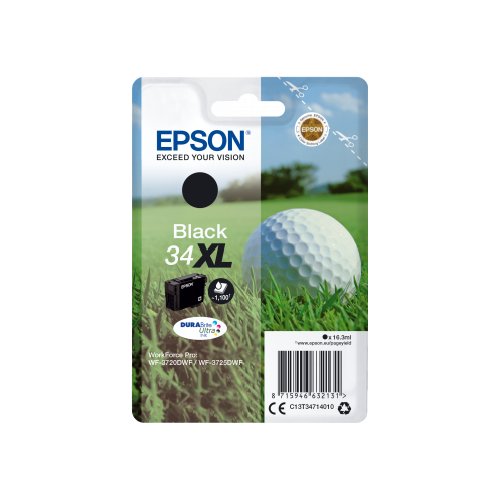 Epson Golf ball Singlepack Black 34XL DURABrite Ultra Ink