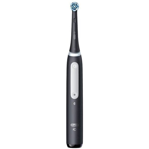 Oral-B iO Spazzolino Elettrico Ricaricabile 4S Nero, 1 Testina Di Ricambio, 1 Custodia Da Viaggio