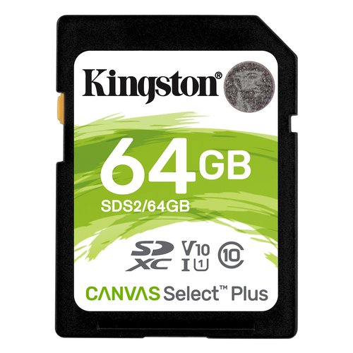 Kingston Technology Scheda SDXC Canvas Select Plus 100R C10 UHS-I U1 V10 da 64GB