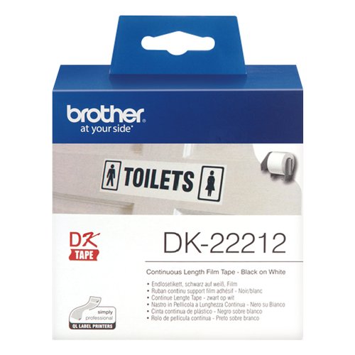 Brother DK-22212 nastro per etichettatrice Nero su bianco