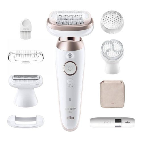 Braun Silk-épil 9 Flex 9-360 3D, Epilatore Elettrico Donna Per Epilazione Semplice, Bianco/Rosa