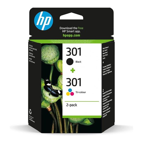 HP Confezione da 2 cartucce originali di inchiostro nero/tricromia 301
