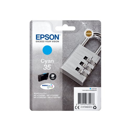 Epson Padlock Singlepack Cyan 35 DURABrite Ultra Ink