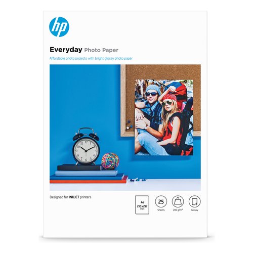 HP Confezione da 25 fogli carta fotografica lucida Everyday A4/210 x 297 mm