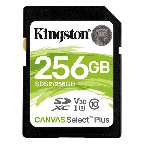 Kingston Technology Scheda SDXC Canvas Select Plus 100R C10 UHS-I U3 V30 da 256GB