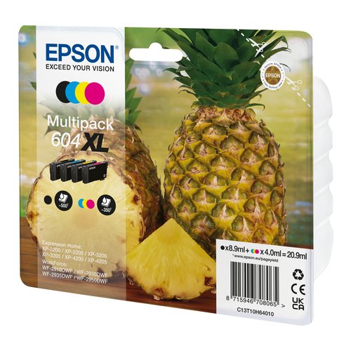 Epson 604XL cartuccia d'inchiostro 4 pz Originale Resa elevata (XL) Nero, Ciano, Magenta, Giallo