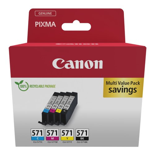 Canon 0386C009 cartuccia d'inchiostro 4 pz Originale Nero, Ciano, Magenta, Giallo