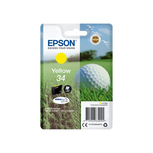 Epson Golf ball Singlepack Yellow 34 DURABrite Ultra Ink