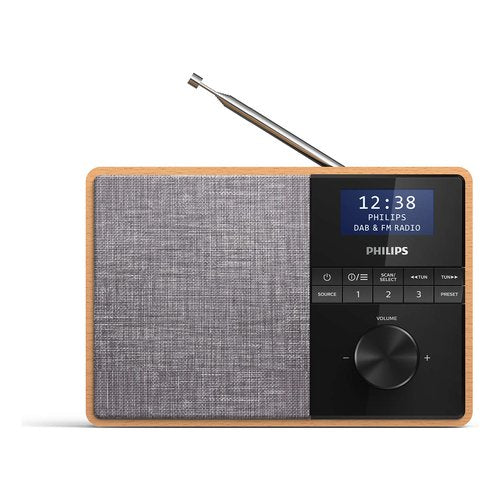 Philips TAR5505/10 radio Portatile Digitale Nero, Grigio, Legno