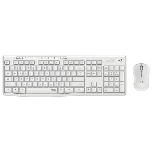 Logitech MK295 Kit Mouse e Tastiera Wireless – Tecnologia SilentTouch, Tastierino Numerico, Tasti Scelta Rapida, Tracciamento Ottico Avanzato, Ricevitore USB Nano, Senza Lag, Meno 90% di Rumore. Bianco