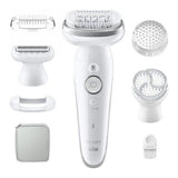 Braun Silk-épil 9 9-061, Epilatore Elettrico Donna Per Una Epilazione Facile, Pelle Liscia a Lungo, Bianco/Argento