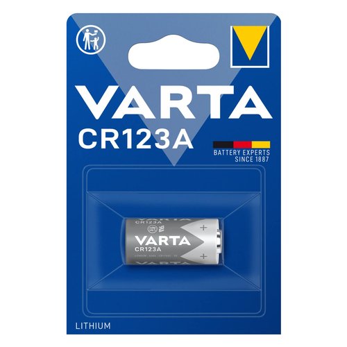 Varta LITHIUM Cylindrical CR123A, CR17345 (Batteria a celle rotonde, 3V) Blister da 1