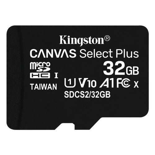 Kingston Technology Scheda micSDHC Canvas Select Plus 100R A1 C10 da 32GB + adattatore