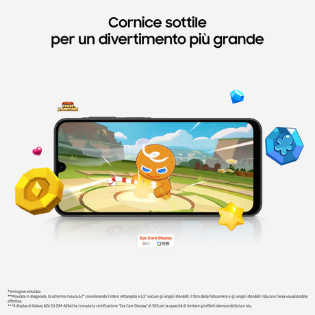 Samsung Galaxy A26 5G, Smartphone con Funzioni intelligenti, Display Super AMOLED 6.7”, 6GB RAM, 128GB, Batteria 5.000 mAh, memoria espandibile, White
