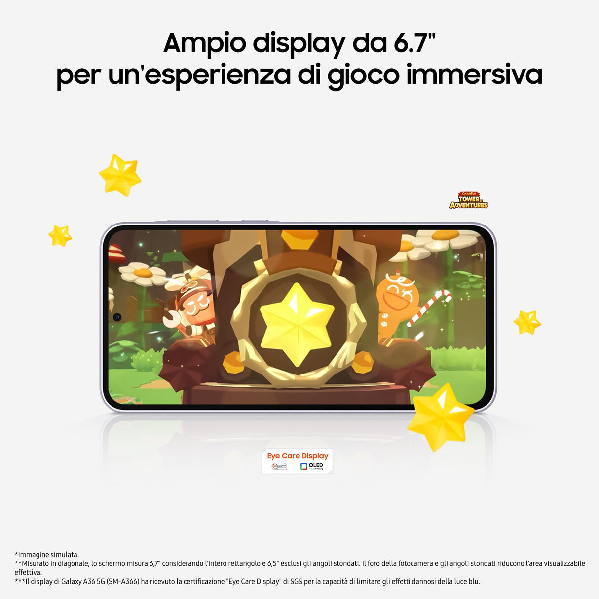 Samsung Galaxy A36 5G, Smartphone con Funzioni intelligenti, Display Super AMOLED 6.7”, 8GB RAM, 256GB, Camera 50MP, Batteria 5.000 mAh, IP67, Awesome Lime