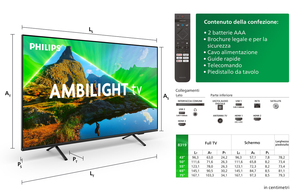 Philips Ambilight 4K 139,7 cm (55") 4K Ultra HD Smart TV Wi-Fi Nero