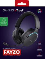 Trust GXT 490 FAYZO Auricolare Cablato A Padiglione Gaming USB tipo A Nero