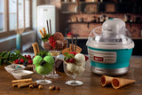 Ariete 643 Ice Cream Maker Party Time, Macchina per fare il gelato, 12W, Capacità 1,5 L, Cestello estraibile con doppio isolamento, Tempo preparazione 30 minuti, Coperchio per aggiunta ingredienti, Azzurro