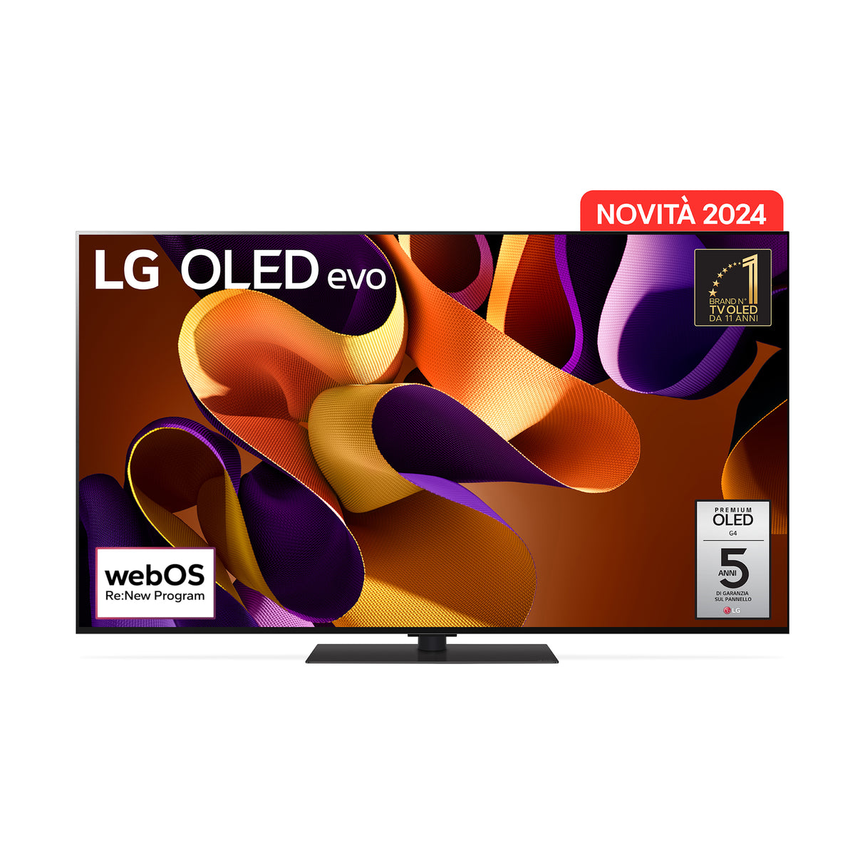 LG OLED evo G4 AI 55'' Serie G4S OLED55G46LS, TV 4K, 4 HDMI, Base inclusa, SMART TV 2024