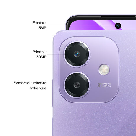 OPPO A40 Smartphone, Fotocamera AI 50MP, Selfie 5MP, Display 6.67” 90HZ LCD HD+, 5100mAh, RAM 4 Esp 8GB (+4GB Virtuali) +ROM 128GB, IP54, [Versione Italia], Starry Purple
