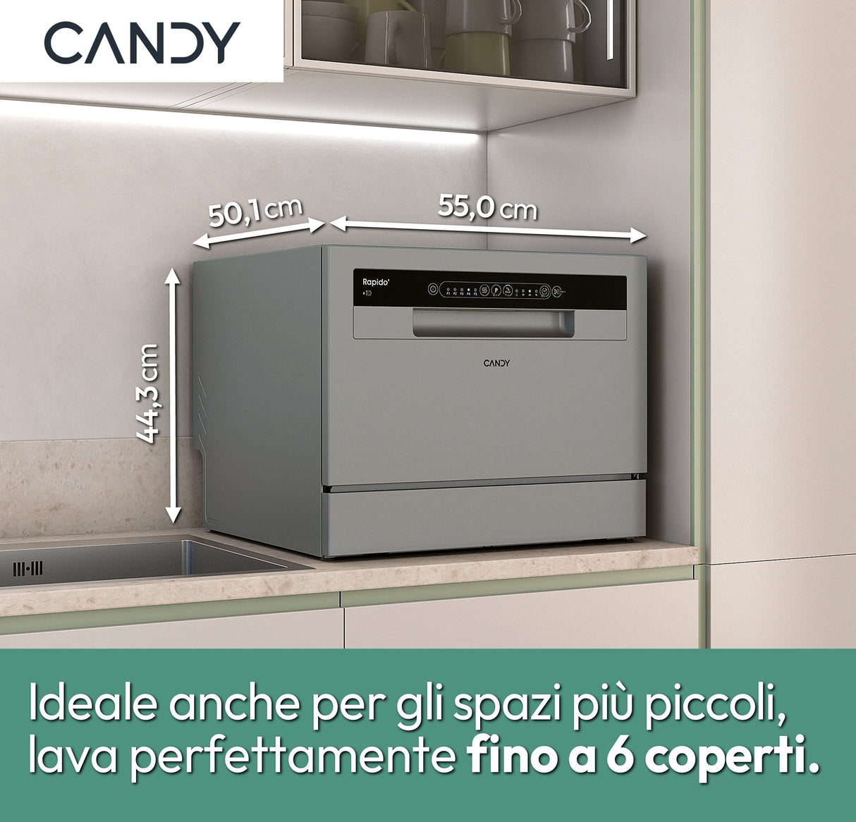 Candy RapidÓ CP 6E51LS Libera installazione 6 coperti E