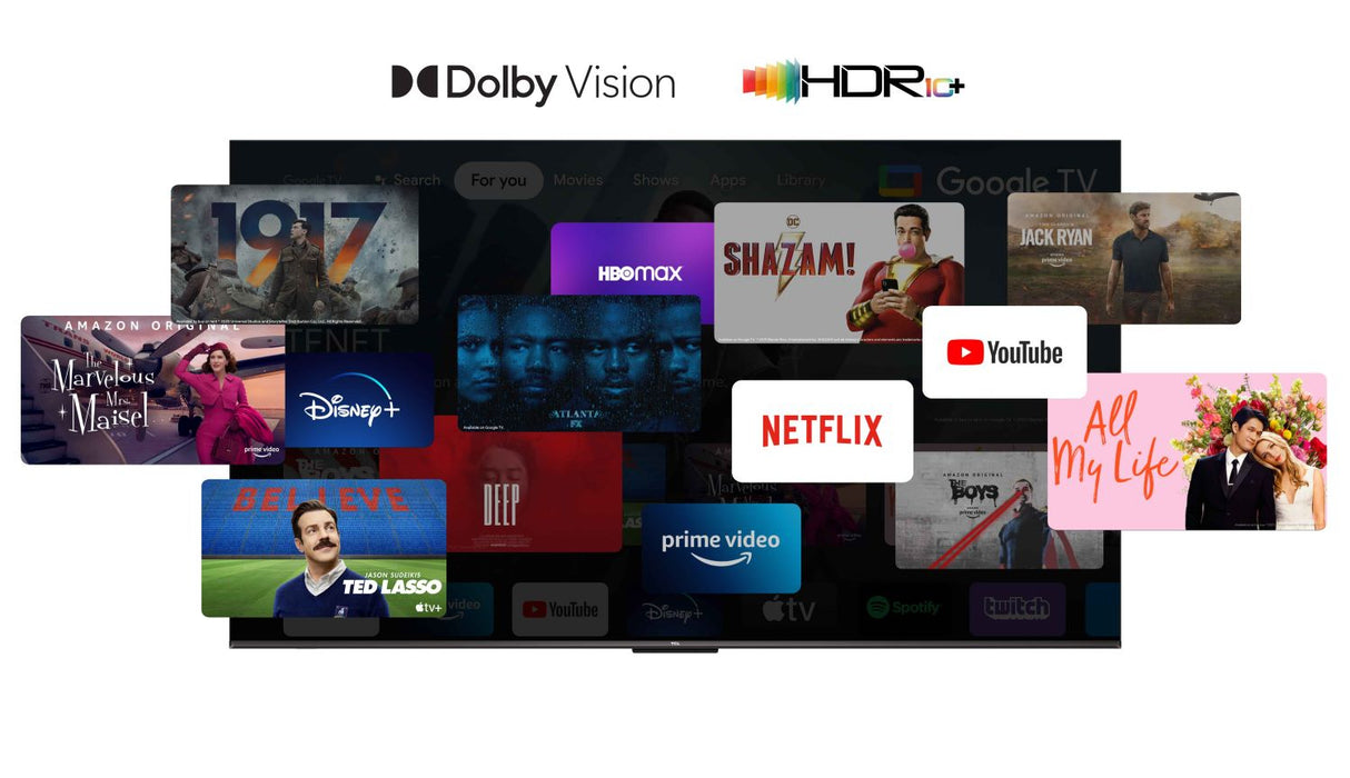 TCL C69 Serie C6 Smart TV QLED 4K 98" 98C69B, 144Hz, audio Onkyo con subwoofer, Google TV