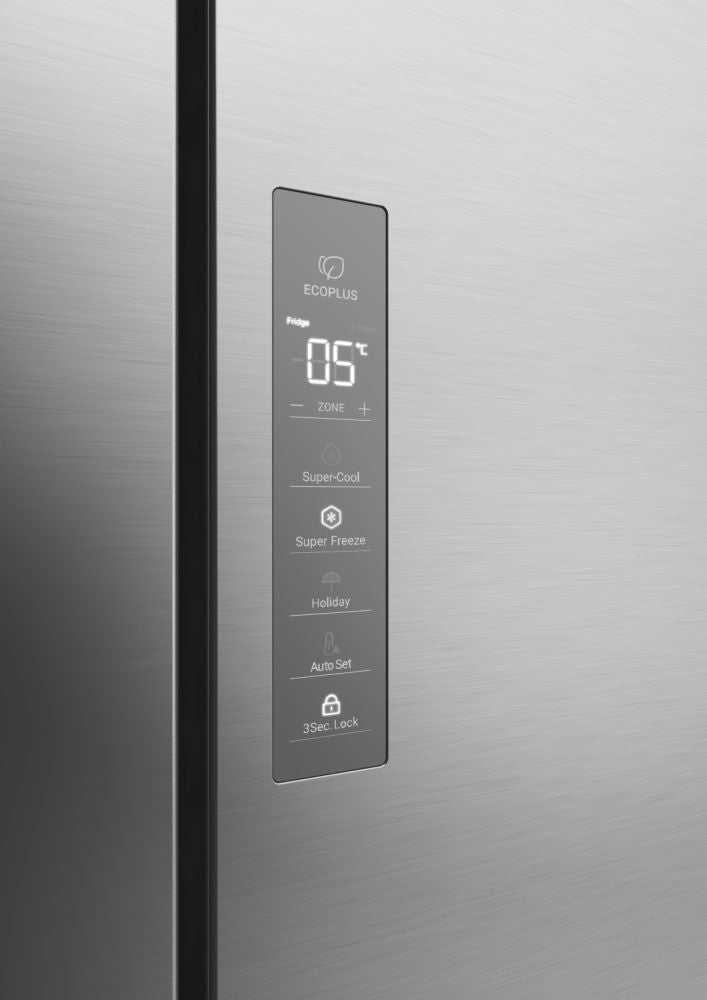 Haier Cube 90 Serie 7 HCR79F19ENMM frigorifero side-by-side Libera installazione 646 L E Platino, Acciaio inox