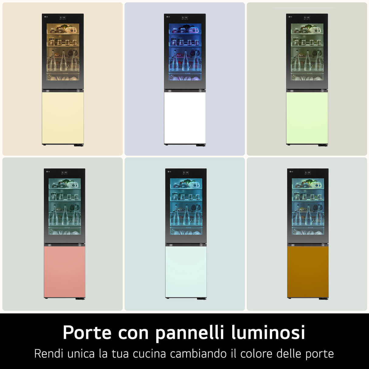 LG MoodUP GBG719MDNN Frigo combinato InstaView, Classe D, 352L , Colore personalizzabile