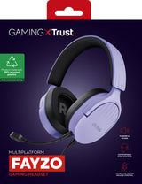 Trust GXT 489P FAYZO Auricolare Cablato A Padiglione Gaming Nero, Viola