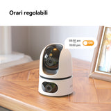 Imou Ranger DUAL 6MP (3MP+3MP) Telecamera WiFi Interno con Doppia Lente, 360°PTZ Telecamera da Interno, Rilevamento Umano, Tracciamento Intelligente, Visione Notturna a Colori, Modalità Privata 2,4ghz