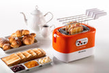 Ariete 159 Toastime - Tostapane con Pinze per 2 fette di pane - 9 Gradi di Doratura - 700 Watt - Bianco e Arancio