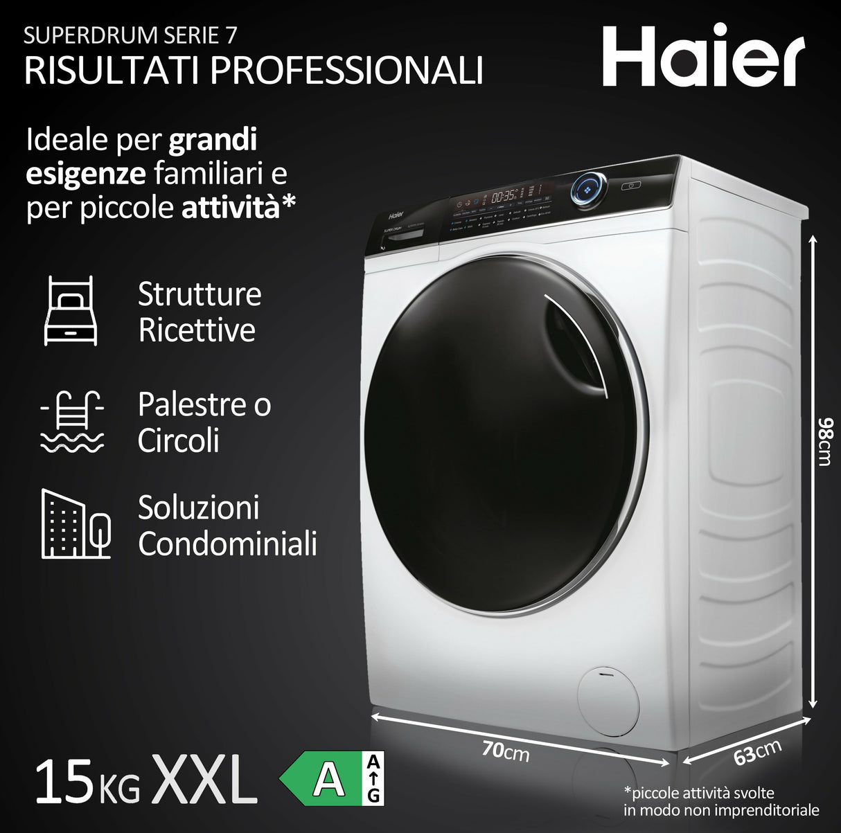 Haier HW150-BP14986EIT lavatrice Caricamento frontale 15 kg 1400 Giri/min Bianco